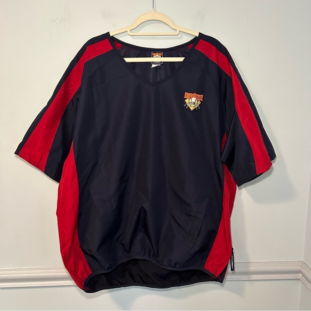 Cooperstown Dreams Park Authentic Navy Blue & Red Short Sleeve Windbreaker XL